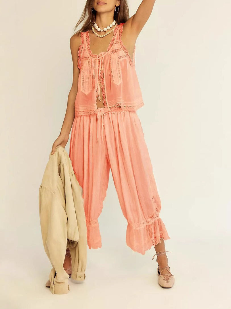 Aveline - Women’s Lace Trim Cotton Set