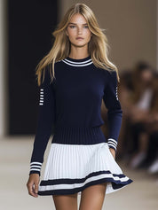 Navira | Sport Contrast Pleated Mini Dress
