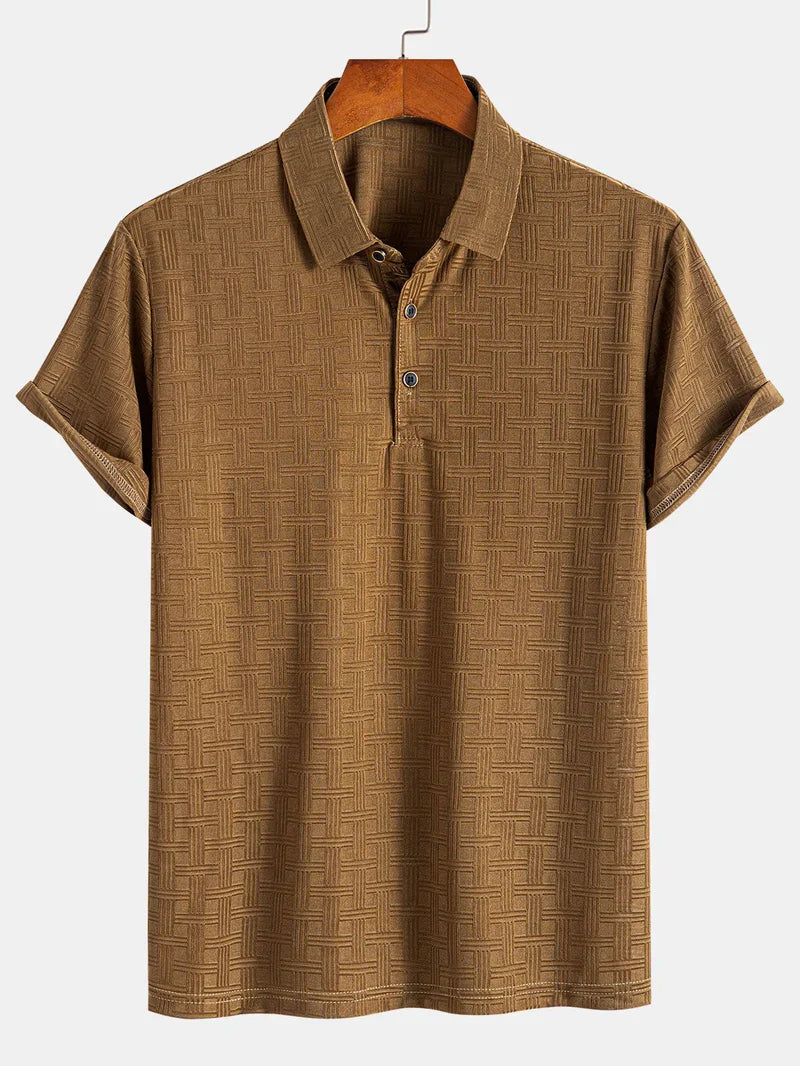 Textured Knit Polo Shirt