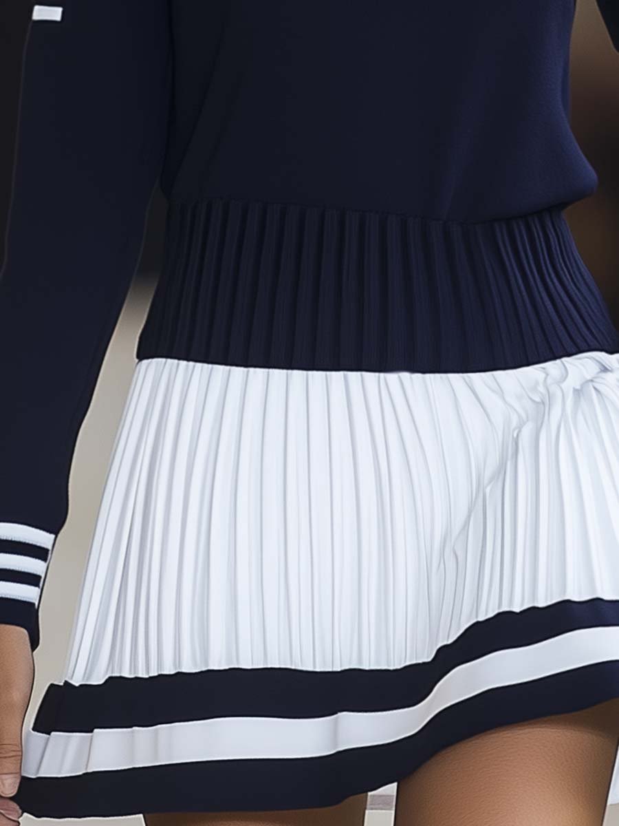Navira | Sport Contrast Pleated Mini Dress