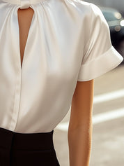 Celestine | Women’s Satin Keyhole Blouse