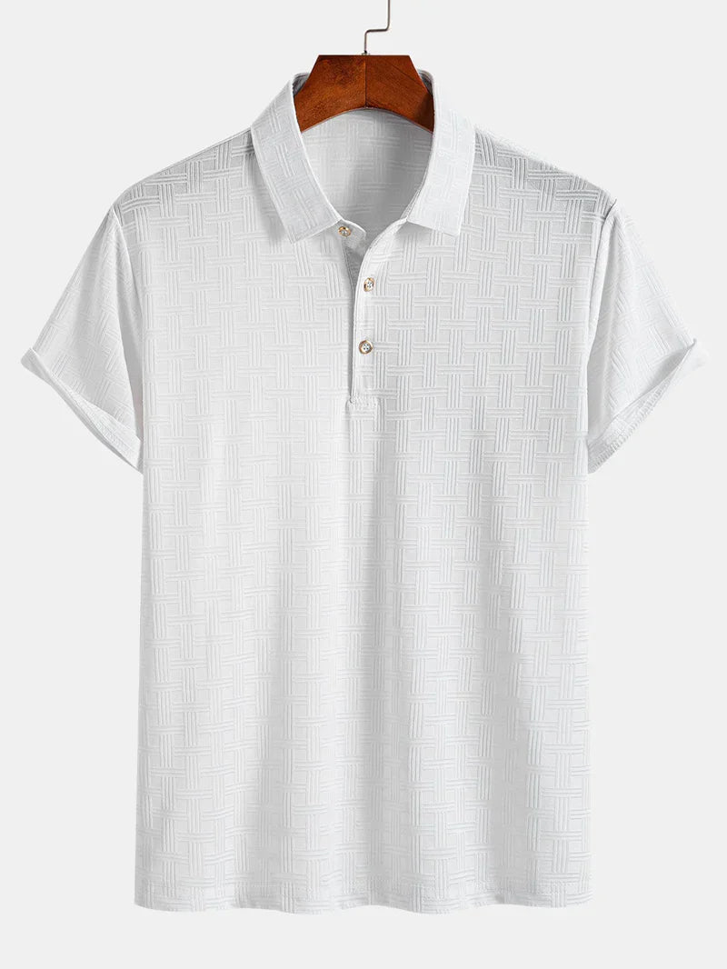 Textured Knit Polo Shirt