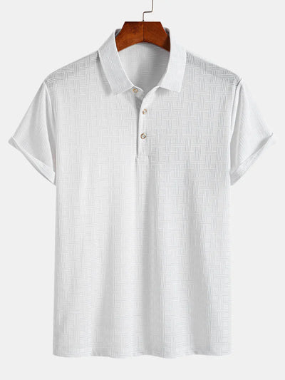 Textured Knit Polo Shirt