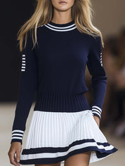 Navira | Sport Contrast Pleated Mini Dress