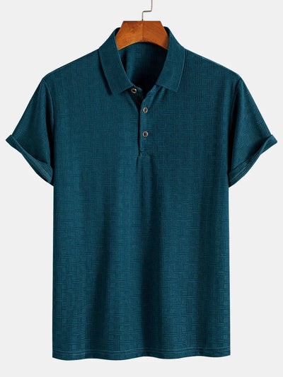 Textured Knit Polo Shirt