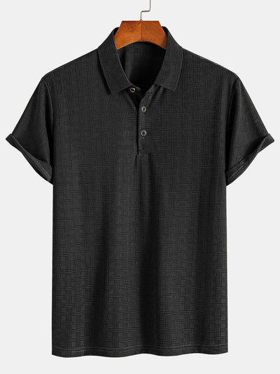 Textured Knit Polo Shirt