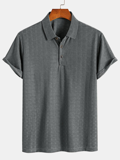 Textured Knit Polo Shirt