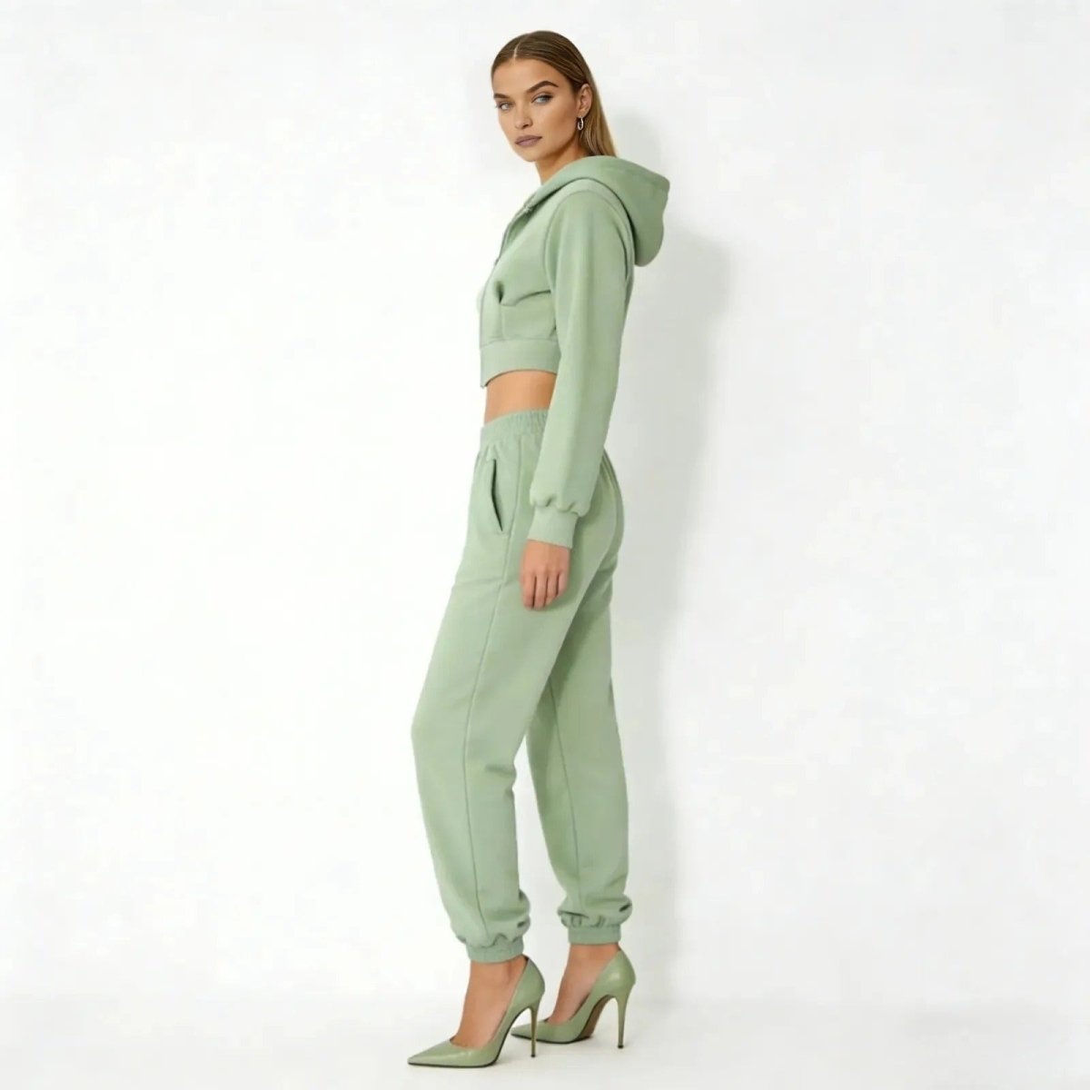 Elara | Women’s Fleece Corset Waist Sweatsuit Set
