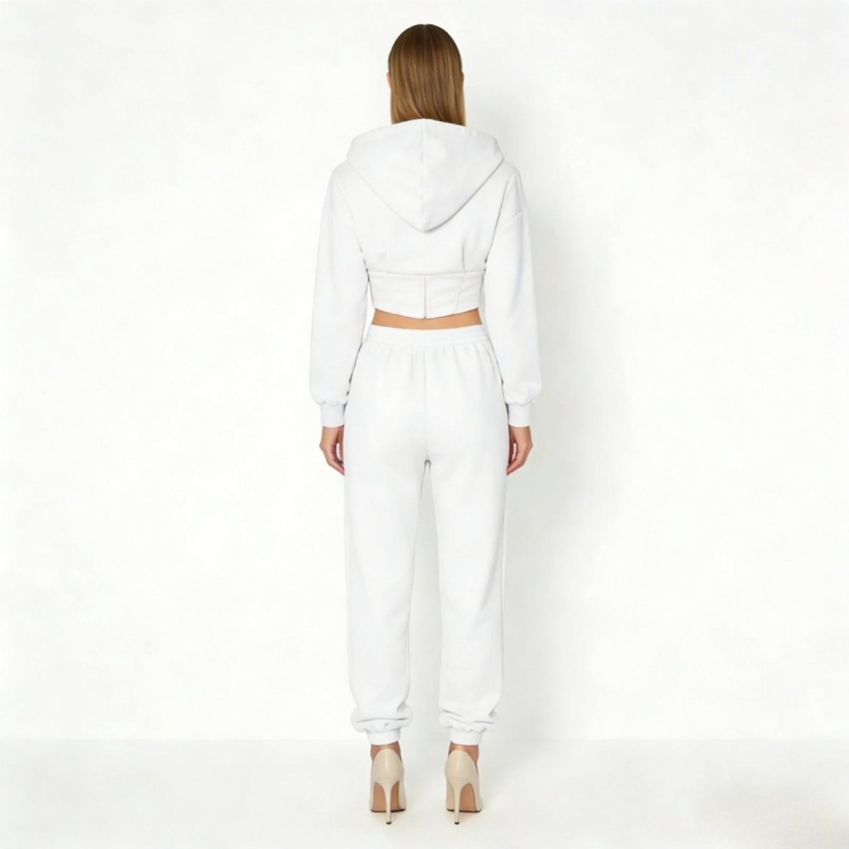 Elara | Women’s Fleece Corset Waist Sweatsuit Set
