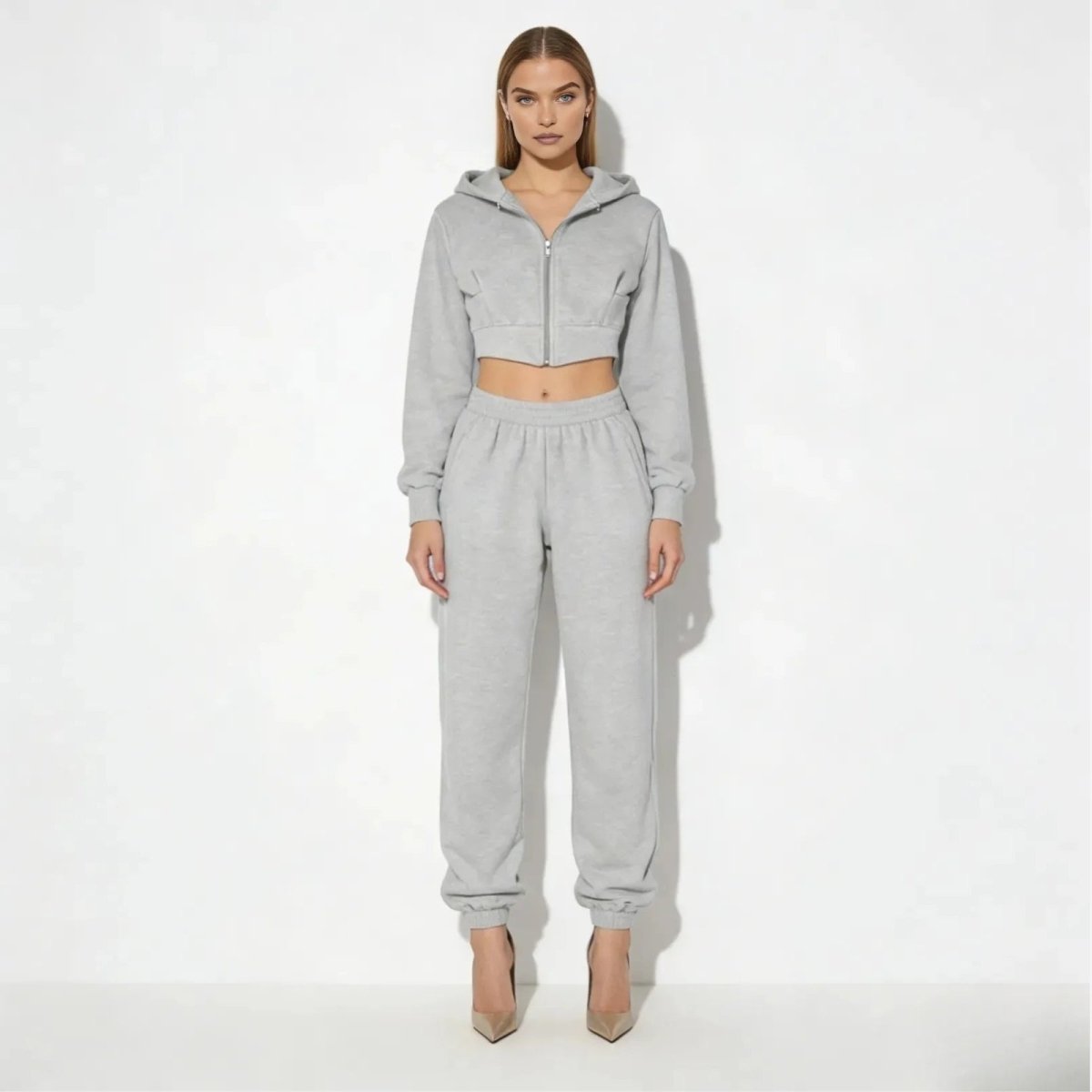 Elara | Women’s Fleece Corset Waist Sweatsuit Set