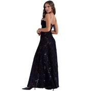 Enchanted | Women’s Floral Jacquard Bustier Maxi Gown