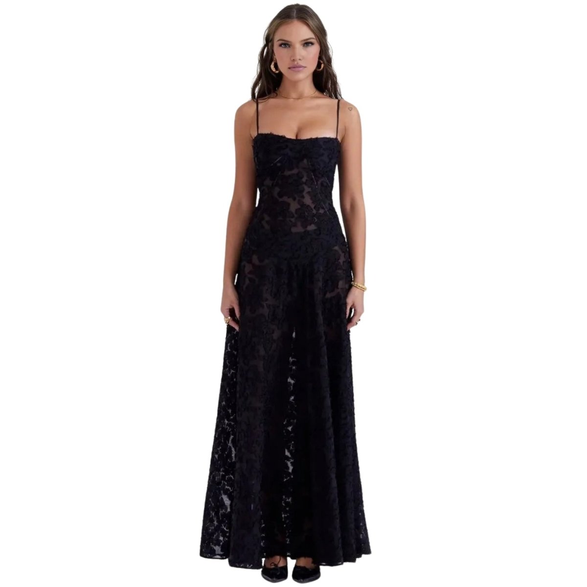 Enchanted | Women’s Floral Jacquard Bustier Maxi Gown