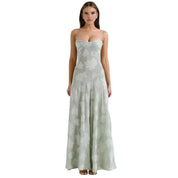 Enchanted | Women’s Floral Jacquard Bustier Maxi Gown