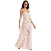 Enchanted | Women’s Floral Jacquard Bustier Maxi Gown