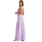 Enchanted | Women’s Floral Jacquard Bustier Maxi Gown