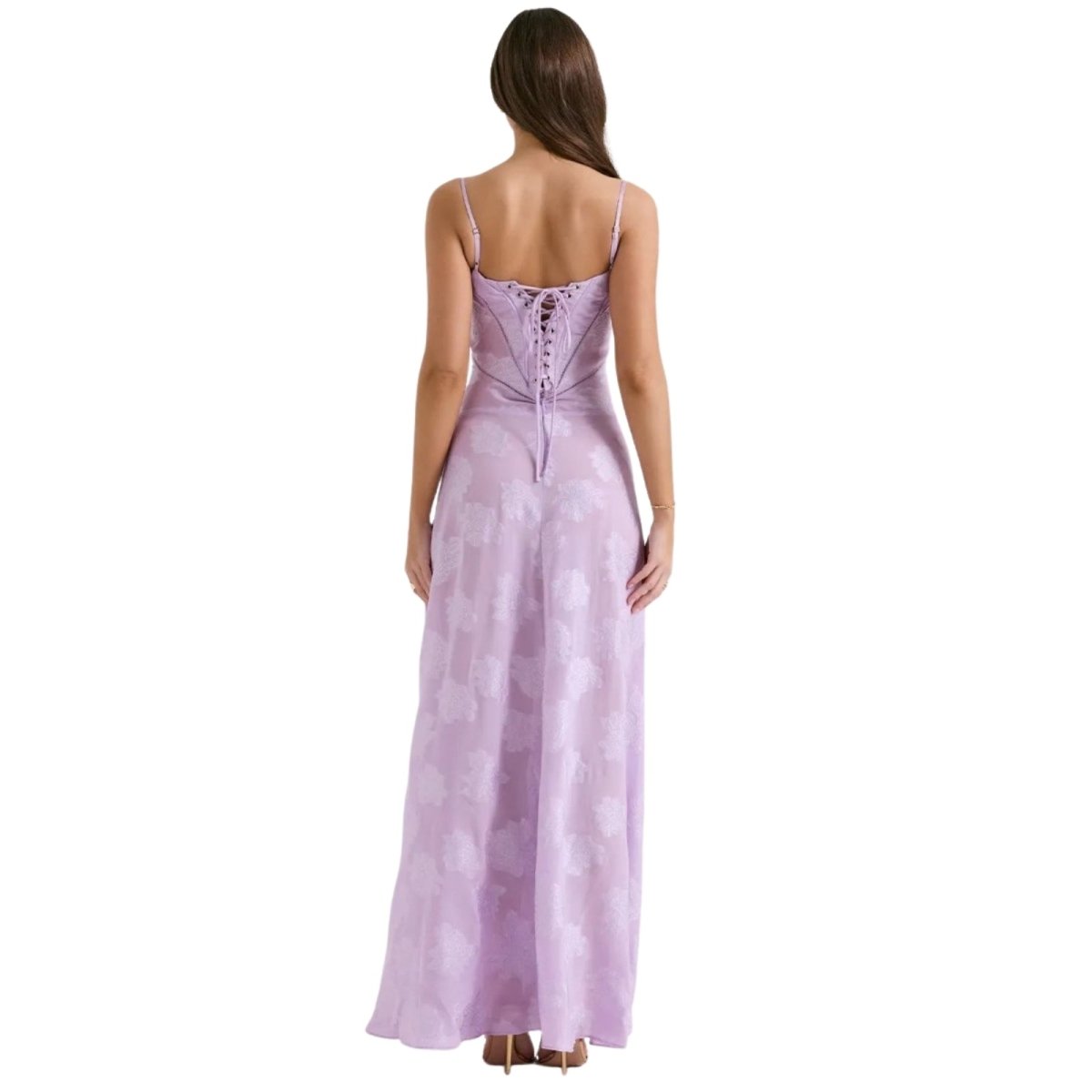 Enchanted | Women’s Floral Jacquard Bustier Maxi Gown