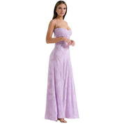 Enchanted | Women’s Floral Jacquard Bustier Maxi Gown