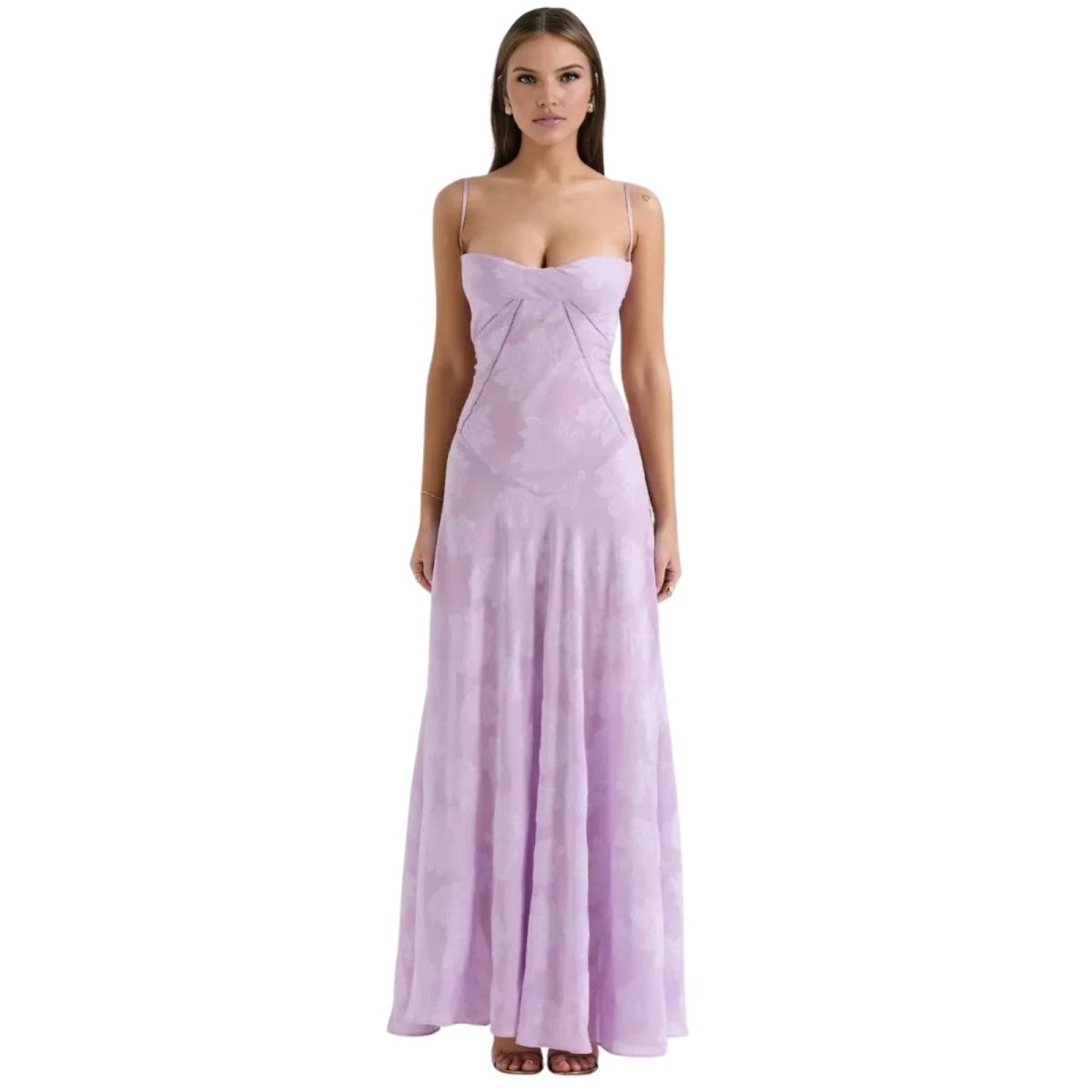 Enchanted | Women’s Floral Jacquard Bustier Maxi Gown