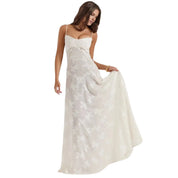 Enchanted | Women’s Floral Jacquard Bustier Maxi Gown