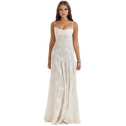 Enchanted | Women’s Floral Jacquard Bustier Maxi Gown