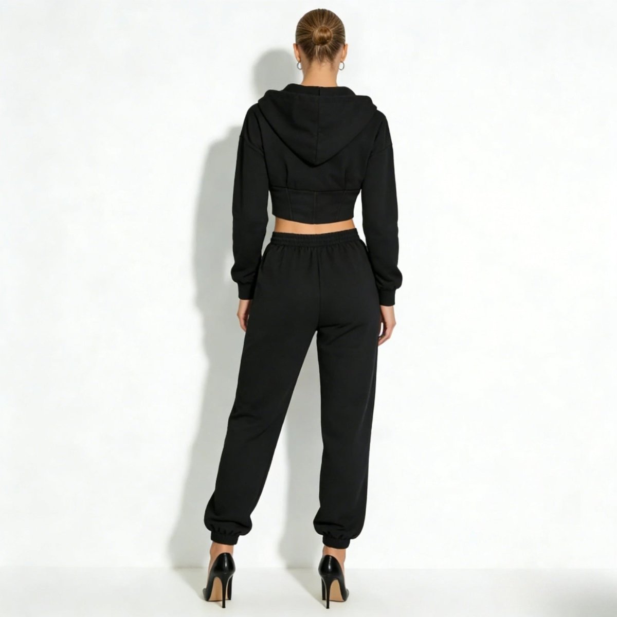 Elara | Women’s Fleece Corset Waist Sweatsuit Set