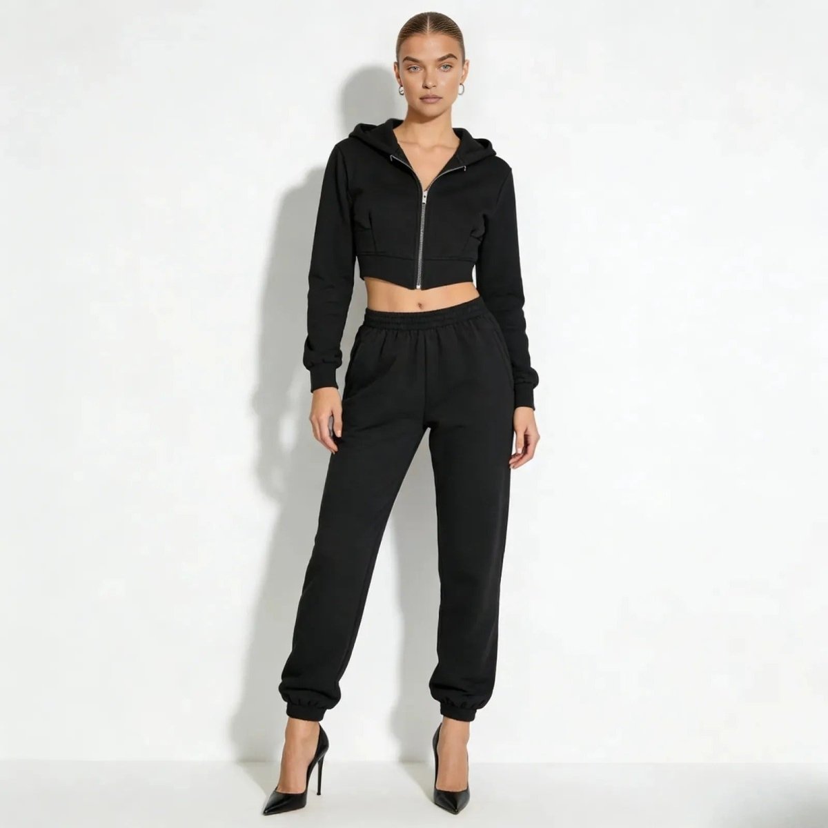 Elara | Women’s Fleece Corset Waist Sweatsuit Set