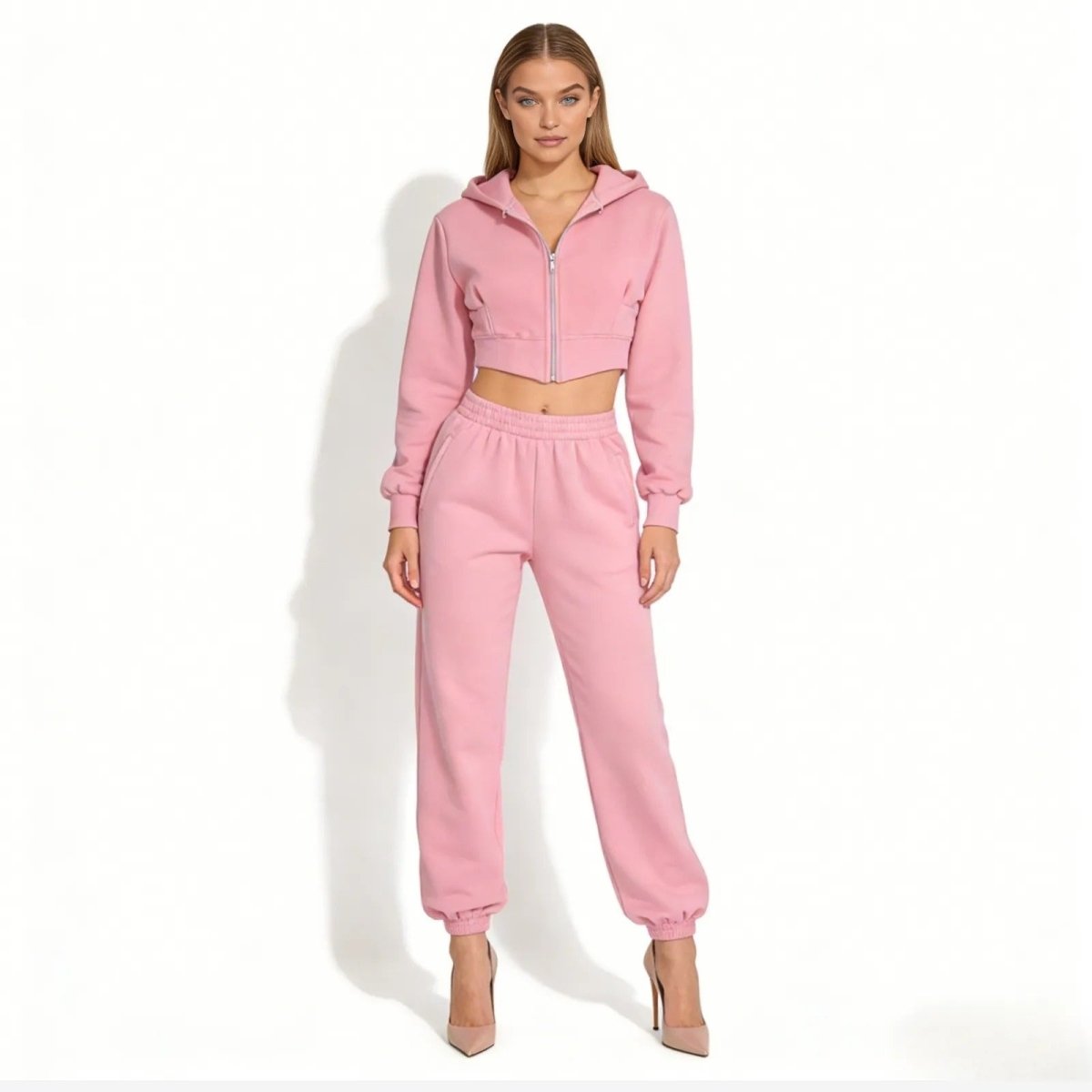 Elara | Women’s Fleece Corset Waist Sweatsuit Set
