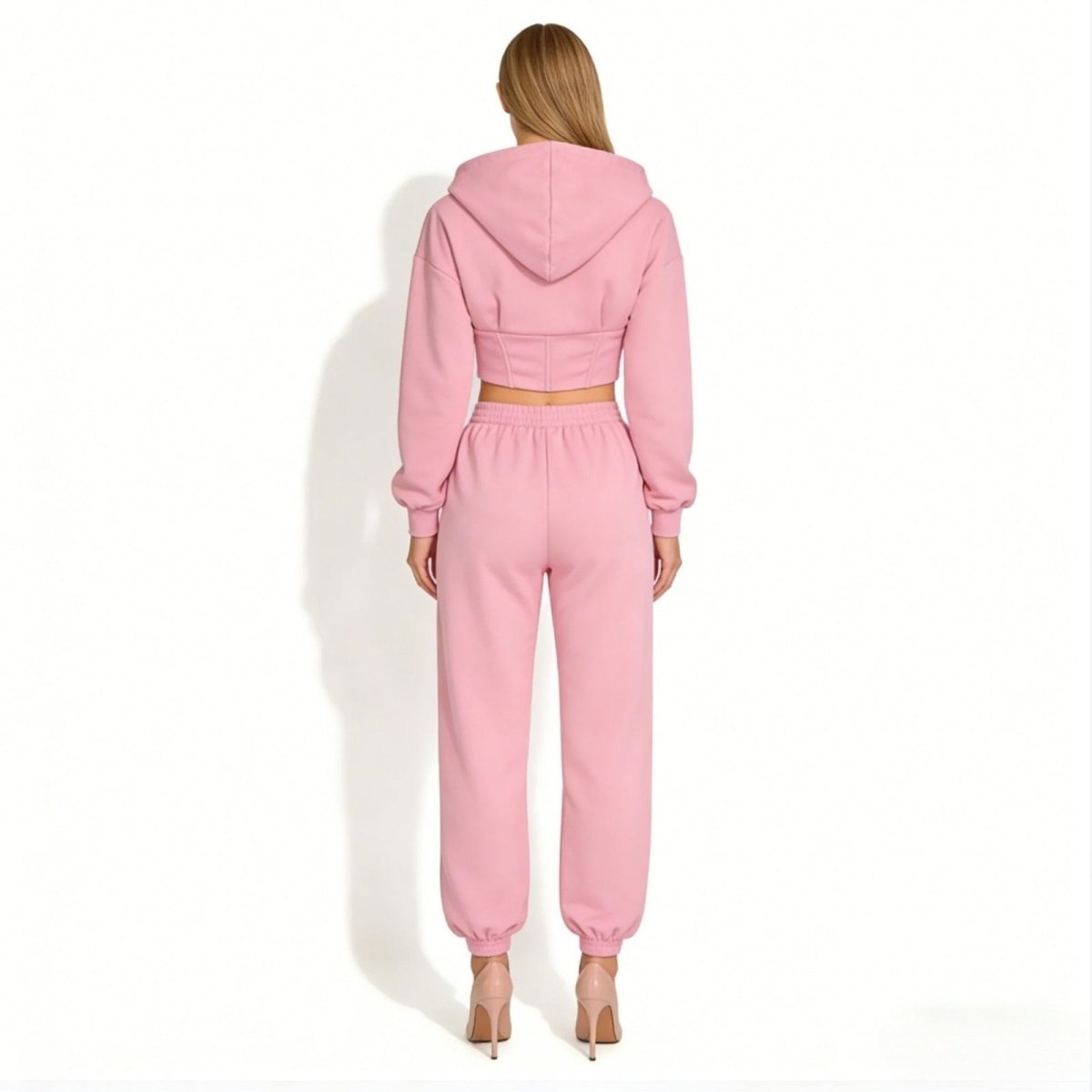 Elara | Women’s Fleece Corset Waist Sweatsuit Set