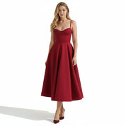Ayet | Women’s Satin Bodice Tulle Midi Dress