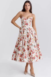 Ayet | Women’s Satin Bodice Tulle Midi Dress