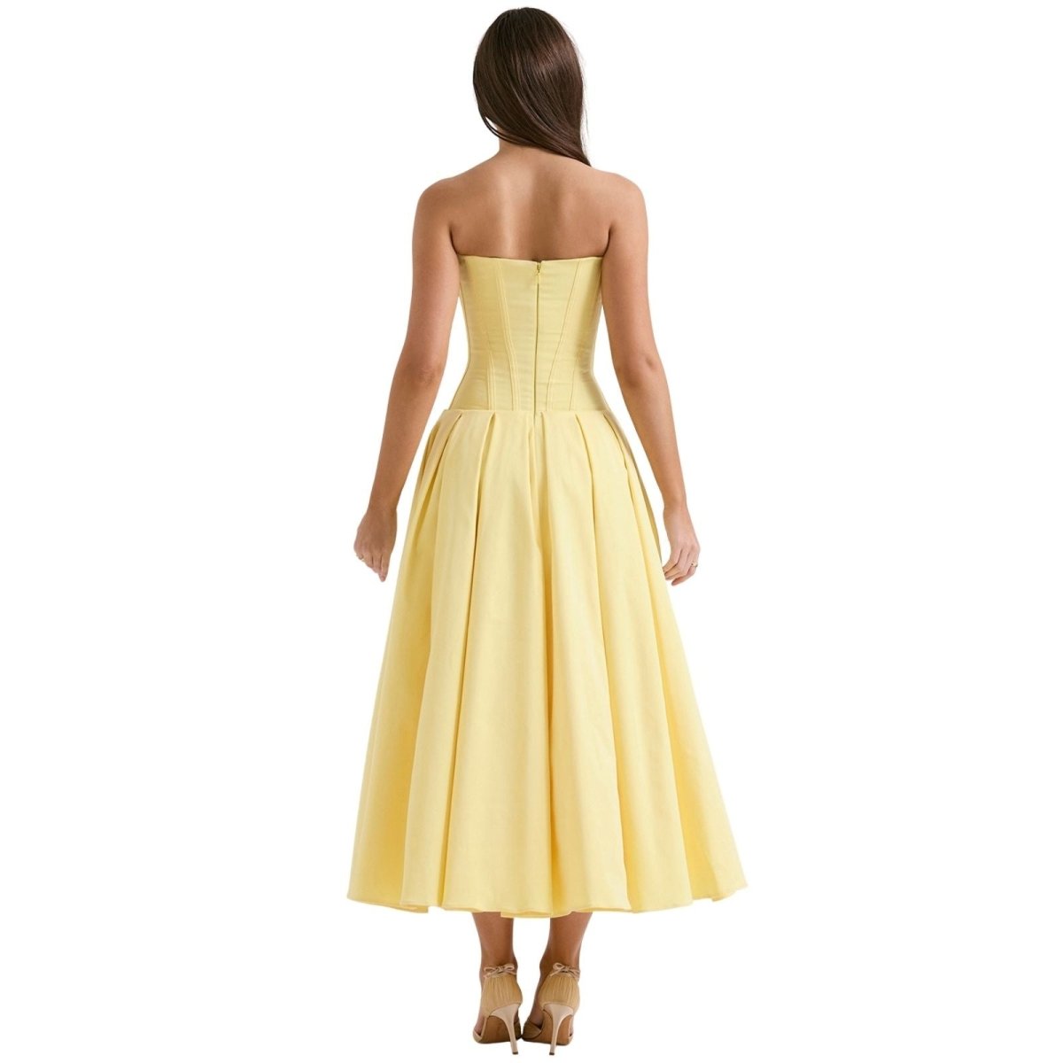Laarni | Women’s Boned Bodice Full Skirt Midi Dress
