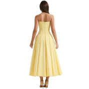 Laarni | Women’s Boned Bodice Full Skirt Midi Dress
