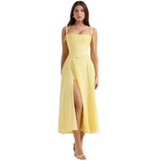 Laarni | Women’s Boned Bodice Full Skirt Midi Dress