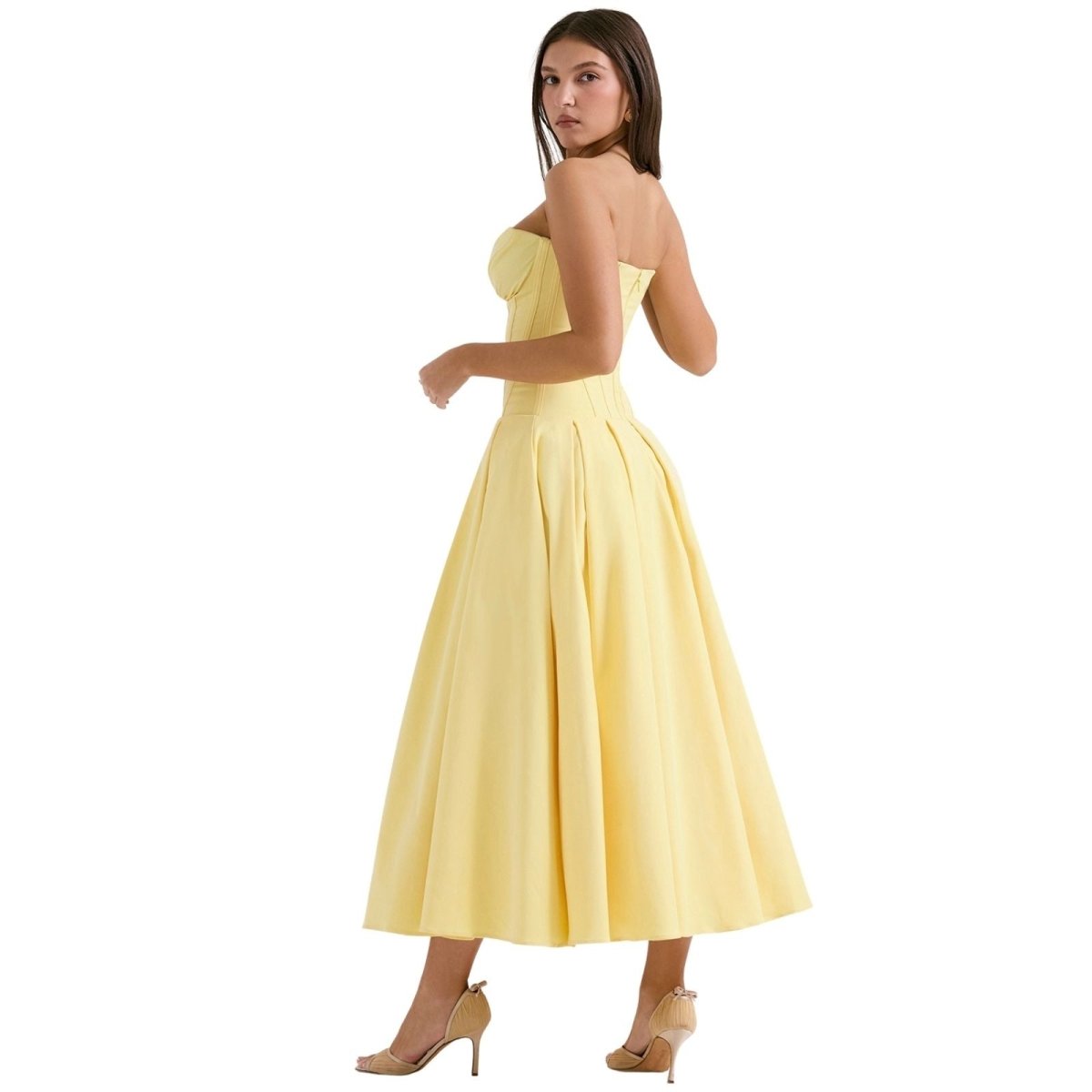 Laarni | Women’s Boned Bodice Full Skirt Midi Dress