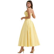 Laarni | Women’s Boned Bodice Full Skirt Midi Dress