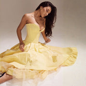Laarni | Women’s Boned Bodice Full Skirt Midi Dress