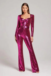 Valerisse | Women’s Sequin Long Sleeve Jumpsuit