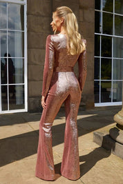 Valerisse | Women’s Sequin Long Sleeve Jumpsuit