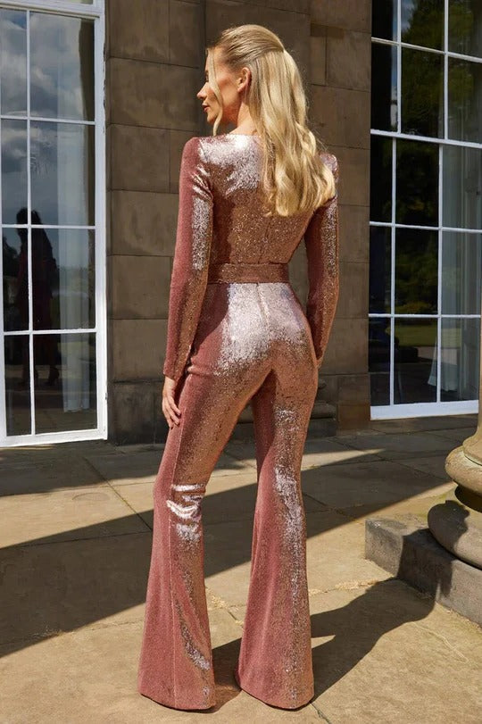 Valerisse | Women’s Sequin Long Sleeve Jumpsuit