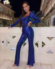 Valerisse | Women’s Sequin Long Sleeve Jumpsuit
