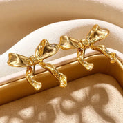 Alice | Gold Stainless Steel Bow Earrings