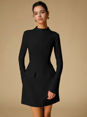 Serelina | Women’s Mock Neck Long Sleeve Mini Dress