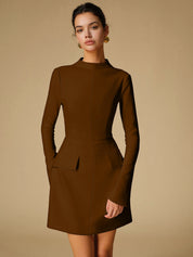 Serelina | Women’s Mock Neck Long Sleeve Mini Dress