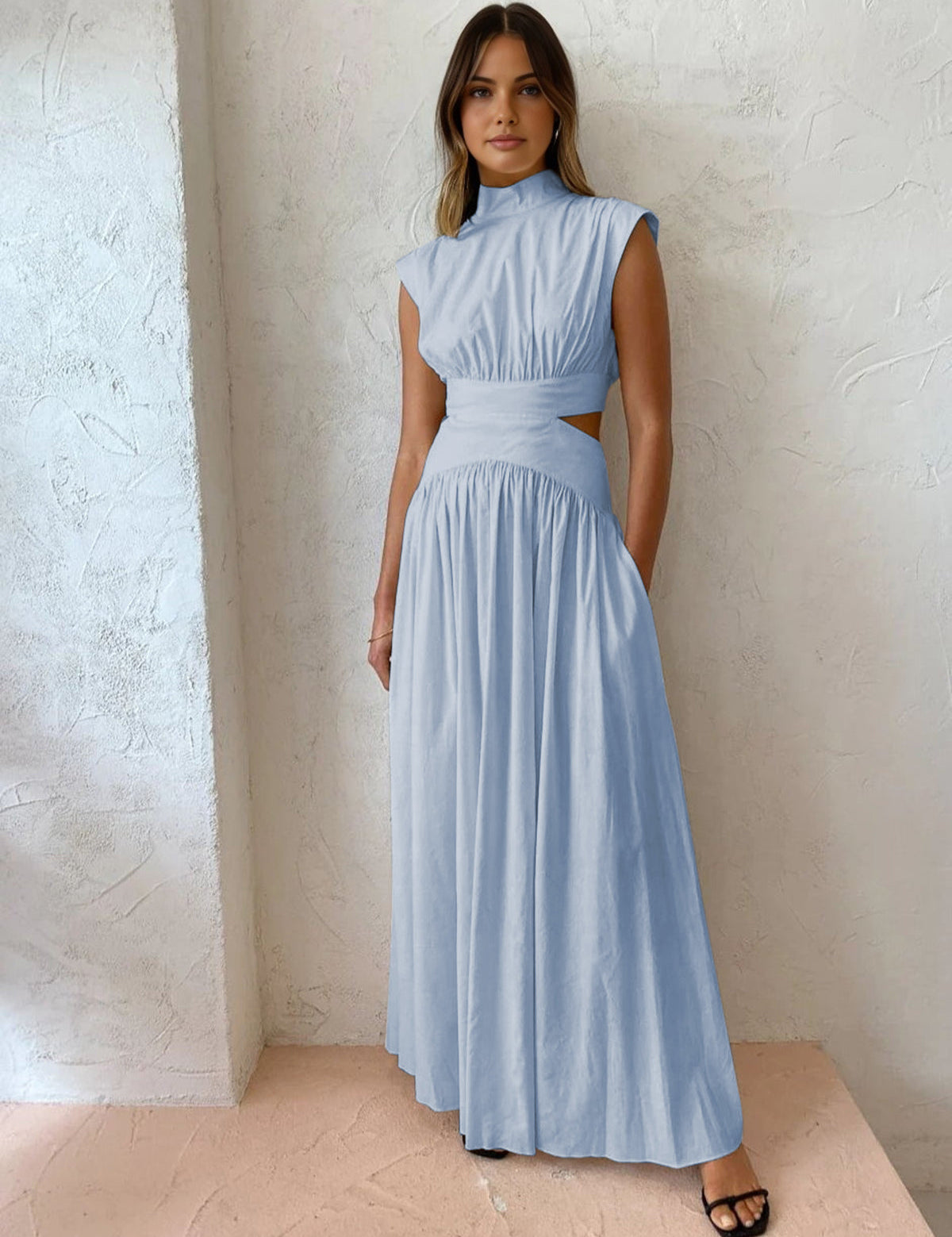 Elarisse | Women’s Mock Neck Cutout Maxi Dress