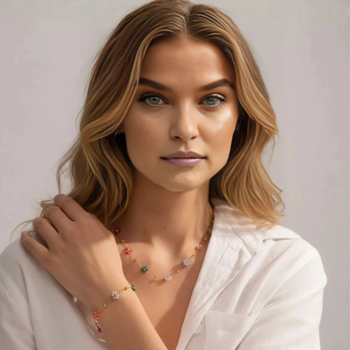 Ysabel | 18K Gold Plated Stainless Steel Flower Jewelry Set