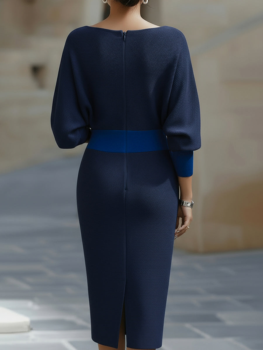 Valeria | Women’s Draped Cowl Neck Midi Dress