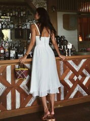 Valeria | Elegant Cotton Blend Midi Dress
