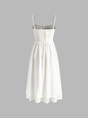 Valeria | Elegant Cotton Blend Midi Dress