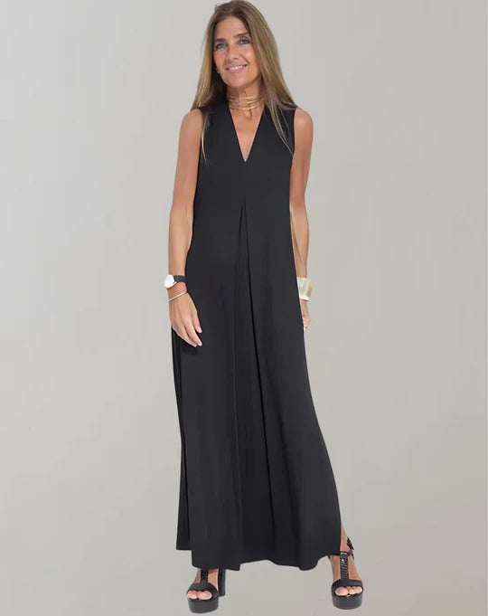 Alverra | Women’s V-Neck Sleeveless Maxi Dress