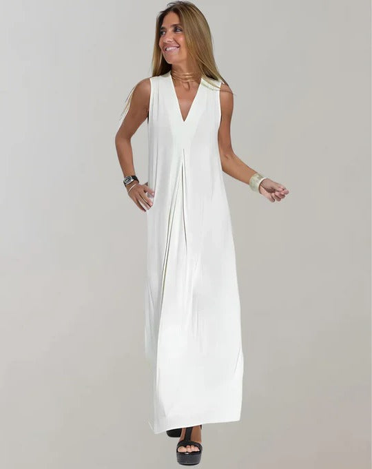 Alverra | Women’s V-Neck Sleeveless Maxi Dress